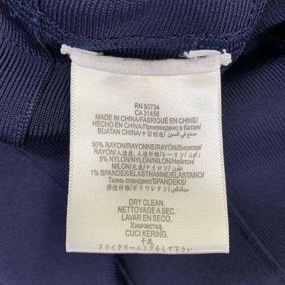 HERVE LEGER Size M Catarina Navy Rayon Blend Bandage Cap Sleeves Evening Gown - Picture 5 of 6